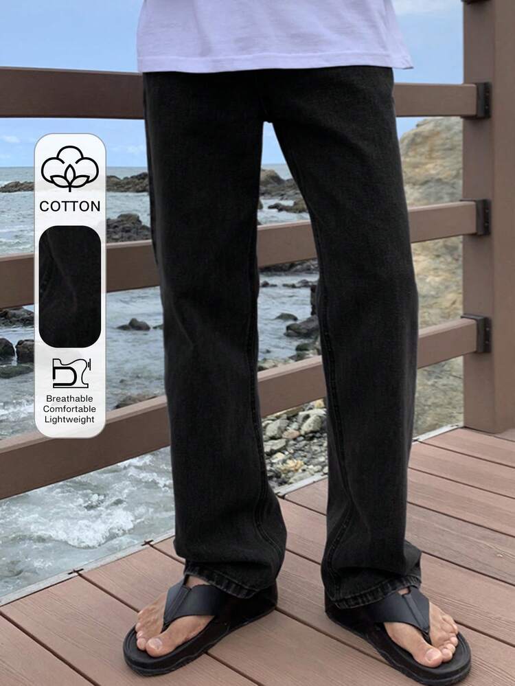 Men's Washed Vintage Casual Jeans With Pockets, Spring