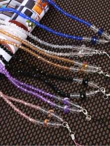 Fashionable Black Beaded Phone Lanyard, Suitable For Daily Use, Great Gift For Friends - Black - View 5