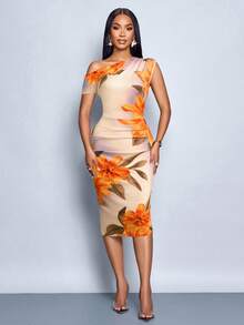 Women Midi Dresses - Multicolor 5 - View 3