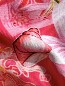 Swim Mod 2件套春夏沙滩度假随机印花荷叶边挂脖三角上衣和侧系带泳裤性感比基尼套装 Zestiva泳装春夏精选度假邮轮旅行沙滩日光浴2件套 - 彩色 - 查看 3