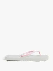 Grefit 2026 Summer Candy Color, Fog Gray Cherry Blossom Powder Contrasting Color Flip-Flop Girl, Soft Elastic Foot Bed Does Not Grind Feet, Seaside Walk/Daily Street, Summer Flower Market Garden Party Comfortable Sandals Summer Shoes - Fog ash cherry blossom powder - View 3