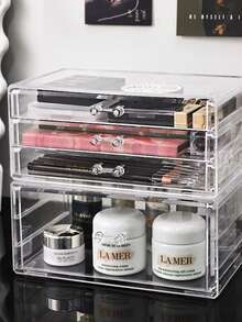 Transparent Makeup Organization Drawer - Dustproof, Stackable Desktop Lip Gloss Lipstick Jewelry=Storage Rack With Clear View - Perfect Makeup Storage And Display - Clear - View 4