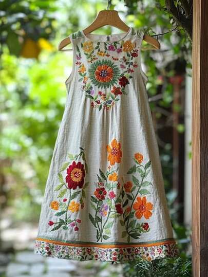 GlowEve 女士夏季休闲无袖印花迷你连衣裙