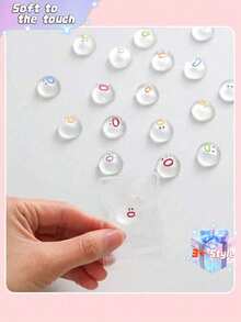 10 个透明软绵绵玩具，带有柔软可爱的小鼻子，卡通减压球，挤压玩具，柔软橡皮泥质感，适合女孩和儿童。 - 彩色 - 查看 8