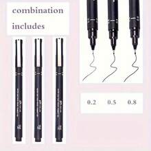 Fine Line Black Micro Pen - Waterproof Archive Ink, Multi Line For Sketching, Anime Artist, Illustration Technology, Drawing Office Documents,For School Supplies,Back To School - black - View 6