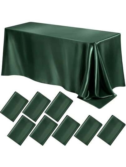 Mantel rectangular elegante de satén - Tela suave y lavable para bodas, fiestas, banquetes | Cubierta de mesa decorativa con aspecto de seda - Blanco, champán, lujo para comedor, eventos, hogar, restaurante (Múltiples tamaños disponibles)