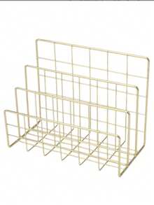 Étagère de livre moderne en métal, étagère de rangement de bureau minimaliste en fer, étagère de rangement de bureau, étagère de rangement de livre, boîte de rangement multifonctionnelle pour magazine et journal, convient pour l'organisation et la décoration de bureau à domicile - Multicolore - Voir 9