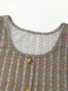 SHEIN VCAY Áo camisole không tay kiểu Bohemian khoét rỗng bằng móc len, áo vest dệt kim rộng rãi, đa năng, thích hợp cho kỳ nghỉ. - Nhiều màu - Xem 5