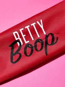 Betty Boop x SHEIN 1把卡通人物印花雨伞，防晒涂层，防晒指数50+，适合上学、上班、外出和日常使用，专为大学生、高中生、男士和女士设计，充满爱意、性感、俏皮和甜美气息。 - 黑紅色 - 查看 6