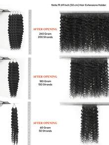 Boho Braids 60克50股卷曲真人钩编发，适合女性，长度14-22英寸，缅甸卷发束，100%真人发，预先分离，隐形奇迹结，羽毛钩编真人发，波西米亚风接发，自然黑1B# - S1B - 查看 12