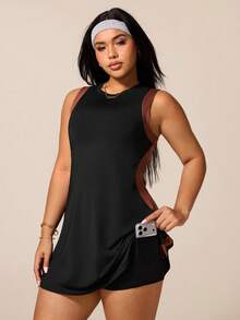 Rhythm Era Plus Size Women Casual Sleeveless Dress Black Curve Dresses For Women Plus Size Women Clothes Black Athletic Dress Athletic Dress Plus Size Athletic Dress Curve Black Dress For Women Curve - Black - View 4