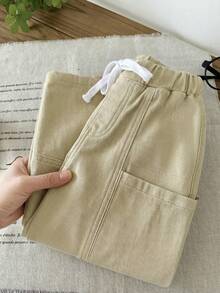 LMoss Kids Jeans blancos holgados y entallados para niños - Caqui - Ver 6