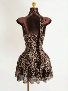 Rovax Retro Sexy Leopard Print Bodycon Slip Dress - Multicolor - View 2