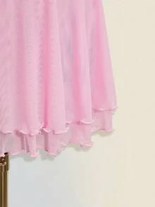 SHEIN ICON Layered Ruffle Halter Backless Mini Dress For Women,Summer Dresses For Women - Baby Pink - View 7