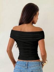 Áo thun dệt kim Aloruh vai lệch, đính kim loại, in họa tiết hoa ly gợi cảm, áo kiểu hoa đen, áo blouse in hoa, áo kiểu vintage thanh lịch, áo thun hoa mùa xuân, áo lót đen đa năng thanh lịch. - màu đen - Xem 2