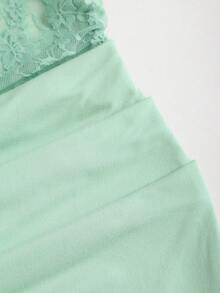 Sweetra Y2K Sexy Off-Shoulder Pleated Lace Patchwork Elegant Vacation Dress - Green - View 4
