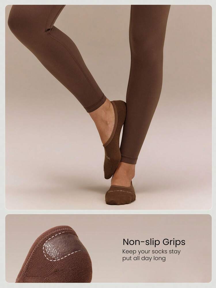 3 Pair Cool Step No-Show Socks With Non-Slip Grips Summer Vacation Holiday Daily Casual Wear