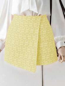 GlowEve Váy quần dài trơn màu, chất liệu jacquard, kiểu dáng thanh lịch, thích hợp cho ngày lễ tình nhân. - Vàng nhạt - Xem 4