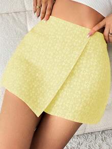 GlowEve Váy quần dài trơn màu, chất liệu jacquard, kiểu dáng thanh lịch, thích hợp cho ngày lễ tình nhân. - Vàng nhạt - Xem 6