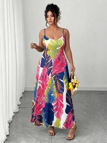 Elenzga Đầm dệt kim dài in họa tiết, thanh lịch, đa năng, phù hợp cho nữ cỡ lớn, thích hợp mặc đi làm và sinh hoạt hàng ngày. - Nhiều màu - Xem 4