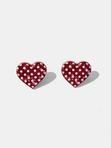 Betty Boop x SHEIN Cross-Border, New Creative Personalized Cartoon Beautiful Woman, Lips, Red Heart Enamel Earrings, IP Joint Design, Light Luxury Niche, Simple And Generous, Suitable For Various Parties, Concerts And Festivals - Multicolor - View 7