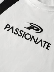 PAVTROS 男士夏季T恤套装，拼接运动街头风宽松短袖短裤套装 - 彩色 - 查看 9