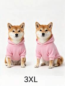 1PC Medium Large Puppy Plush Cozy Warm Outfit, Suitable For Labrador Rottweiler Beagle - Pink - View 3
