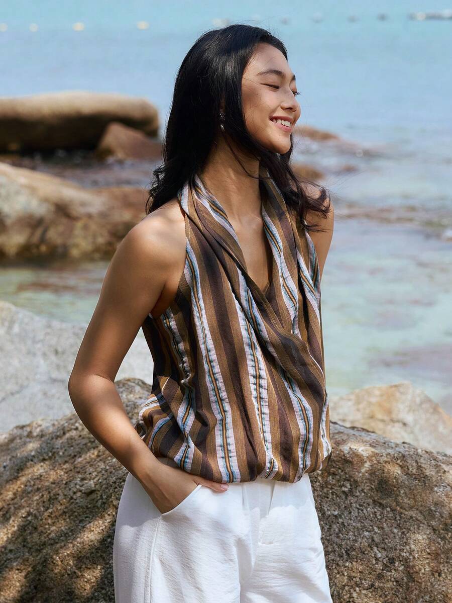 Livesso Women Tank Tops & Camis - Brown - View 1