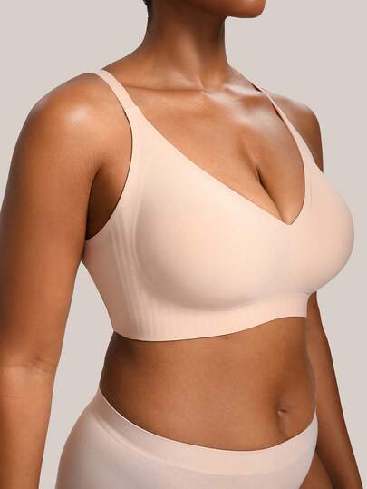 Barelissa 大码女士简约纯色无缝粘合无钢圈舒适文胸