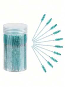 50/100 piezas Cepillo desechable de pestañas, varitas de rímel, juegos de brochas de maquillaje para extensiones de pestañas y cepillo de cejas con contenedor, cepillo de cejas, cepillo de sombra de ojos, spoolie, cepillo spoolie - Multicolor - Ver 6