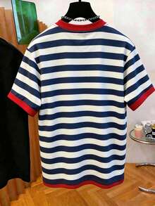 Manfinity Dauomo Men's Casual T-Shirt With Graphic Print Of The Letter R In Colors I36Z - Blue - View 2