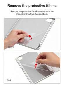 Ốp lưng dạng gập bằng da TPU tương thích với A16 (thế hệ 11/10), thế hệ 9/8/7 (10.2"), Air (10.9"), Pro (11"), Air (10.9"), Pro (12.9"), Màu xám - Màu Xám nhạt - Xem 2