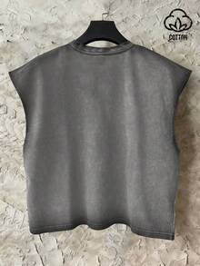 STEELVANCE Áo tank top nam in chữ, phong cách thường ngày, thích hợp mặc đi làm, mùa hè. - Xám - Xem 2