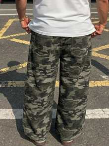 DAZY Camouflage Washed Long Jeans For Plus Size Men, Autumn/Spring - Multicolor - View 2