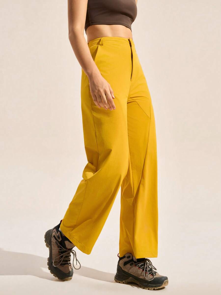 SHEIN In My Nature 女士徒步裤 - 黃色 - 查看 1