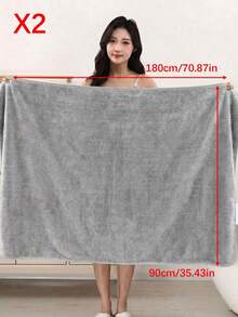 一条 90cm*180cm 加大码成人休闲浴室毛巾，居家必备，浴室装饰，秋季装饰，适用于美容院、家庭浴室淋浴毛巾，也适用于美容院、酒店、运动、家庭必需品、毛巾和护肤浴巾。 - 麥穗灰色 - 查看 11