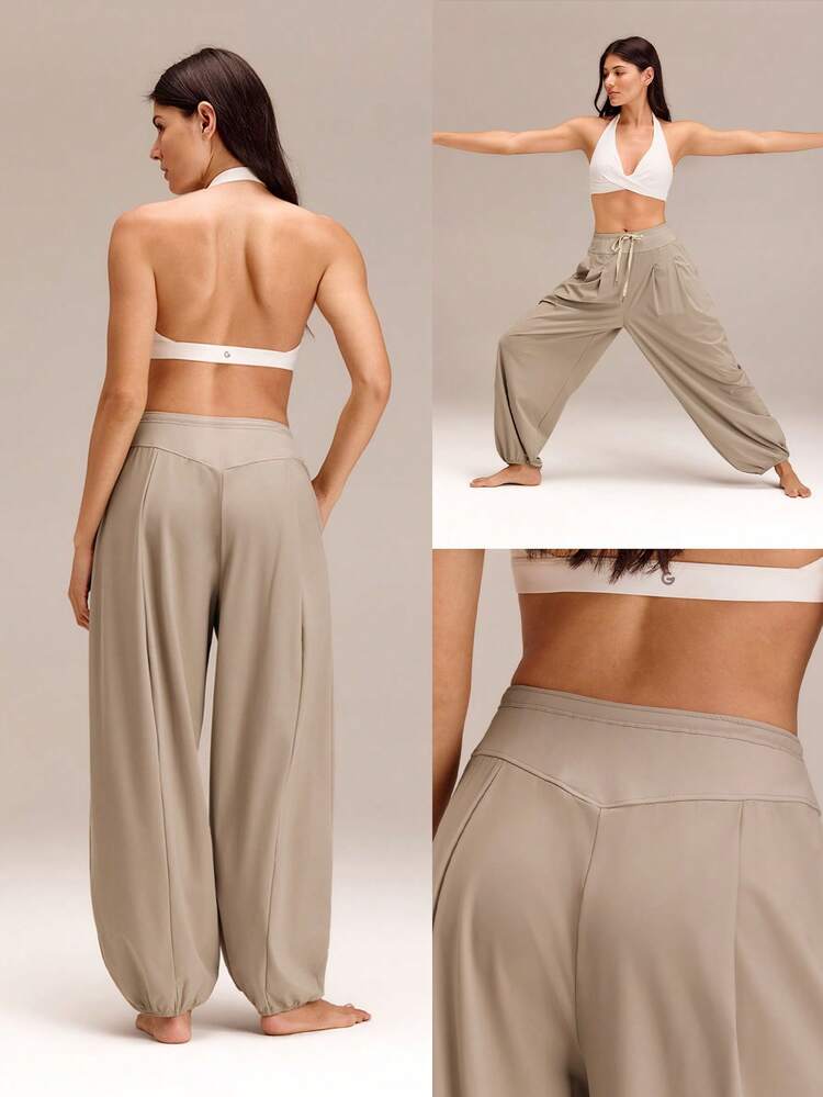 28" Soft Serve Stretchy Quick-Dry Sun-Protective Adjustable Drawstring Waist Side Pockets Pleated Wide Leg Lounge Pants Yoga Travel Training Vacation Summer Daily Casual Wear