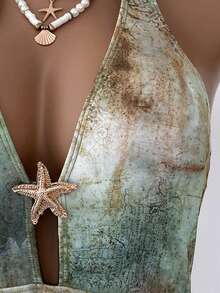 Vaytide 女士连体泳衣，荷叶边网纱裙摆，性感迷人，适合海滩度假、派对、约会 - 彩色 - 查看 6