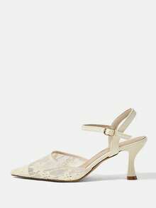 CUCCOO HITCHD Women's Pointed Toe Buckle Design Elegant Wedding High Heels - Mustard Yellow - View 8