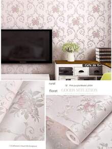 1 Cuộn Giấy Dán Tường Hoa Văn 3D 53*100cm, Vải Không Dệt Tự Dính, Họa Tiết Hoa Có Thể Tháo Rời, Thích Hợp Cho Trang Trí Phòng Ngủ và Phòng Khách, Giấy Dán Tường Trang Trí Phòng Ngủ, Hình Dán Tường Phông Nền TV, 53*100cm/53*300cm Tùy Chọn - Một cỡ - Xem 6