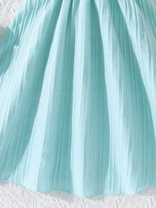Sparklyn Tween Girl Solid Color Sleeveless Spaghetti Strap Dress For Summer Summer Holiday - Baby Blue - View 5