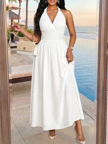 SHEIN Lady 女士长裙 - 白色 - 查看 8