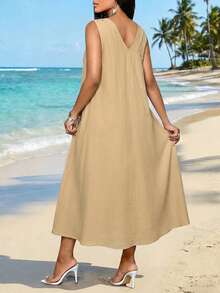 SHEIN Lady Women Long Dresses - Khaki - View 2