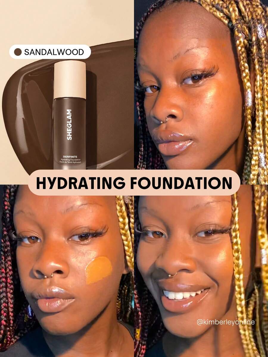 SHEGLAM Base De Maquillaje Hidratante Skinfinite-Sandalwood Flawless Dewy Foundation Cobertura Hidratante Corrector De Poros Invisible Sin Poros No Grasoso Base De Maquillaje LíQuida Suave Y Ligera Base De Maquillaje Para Navidad Y Marca Belleza Maquillaje Maquullaje CosméTica Para Mujeres NiñAs Perfecto Para Invierno Primavera Verano Ideal Para Y2K Elegante Moda Adecuado Para CumpleañOs DíA De La Madre Regalo Fiesta Listo Mejor Color - Sandalwood - Ver 1