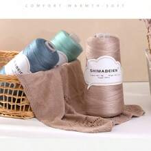 Sợi tơ tằm Mulberry màu than chì, 300g, 1800m, thích hợp đan và móc áo vest, khăn choàng, áo len thủ công, sợi ren mùa xuân và mùa hè, mềm mại và thân thiện với da. - Thùng ren đám mây - Xem 7