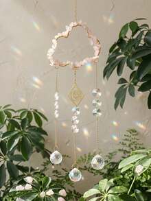 Joivida 1 colector de lumină solară din cristal în formă de nor, cu 4 stiluri de cristal din care puteți alege (agat verde/cuarț roz/cristal auriu/cristal violet), este foarte potrivit pentru ferestre, dormitoare, camere de zi, terase și decorarea casei. Este un cadou excelent de sărbători pentru prieteni și familie și, de asemenea, un cadou ideal pentru bărbații și femeile care adoptă stilul boem. Este o alegere ideală pentru crearea unei decorațiuni spirituale pentru casă. - sunet de vânt - Vizualizare 12
