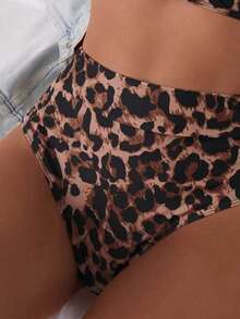 SHEIN Swim Mod 2026 Spring/Summer New Sexy Leopard Print Bikini Set, Two Pieces Swimsuit - Multicolor - View 4