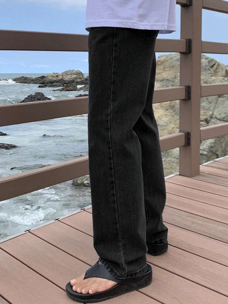 Men's Washed Vintage Casual Jeans With Pockets, Spring