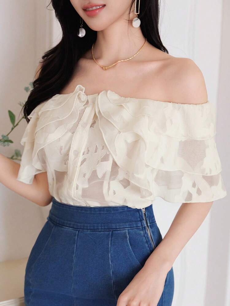 Women's Lace Beach Vacation Casual Shirt, Spring & Summer