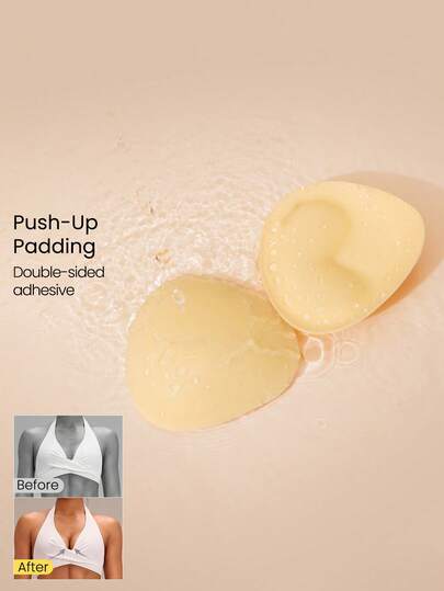 GLOWMODE Foam Padded Sweat-Resistant Double-Sided Adhesive Push-Up Cups Size A-B With Nipple Covers Daily Casual Wear